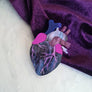 Cherryloco : Anatomical Heart Brooch or Necklace - Cosmic Purple
