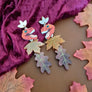 Cherryloco : Autumn T Rex Dinosaur charm earrings