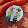 Cherryloco : Autumn T Rex Dinosaur charm earrings