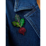 Wolf & Moon : Beetroot Brooch