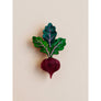 Wolf & Moon : Beetroot Brooch
