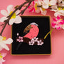 Dolly Dimple Design : Bullfinch & Cherry Blossom Brooch