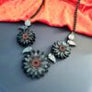 Cherryloco : Black Sunflower Charm Necklace