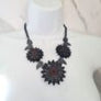 Cherryloco : Black Sunflower Charm Necklace