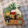 Laliblue : Plant Lover : Brooch with kittens and plants