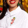 LaliBlue : Christmas : Candy cane girl brooch