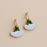 Wolf & Moon : Carnation Hoop Earrings - Blue/White