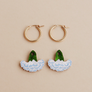 Wolf & Moon : Carnation Hoop Earrings - Blue/White