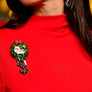 Laliblue : Christmas : Cat in a Christmas wreath brooch