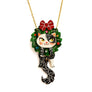 Laliblue : Christmas : Cat in a Christmas wreath necklace