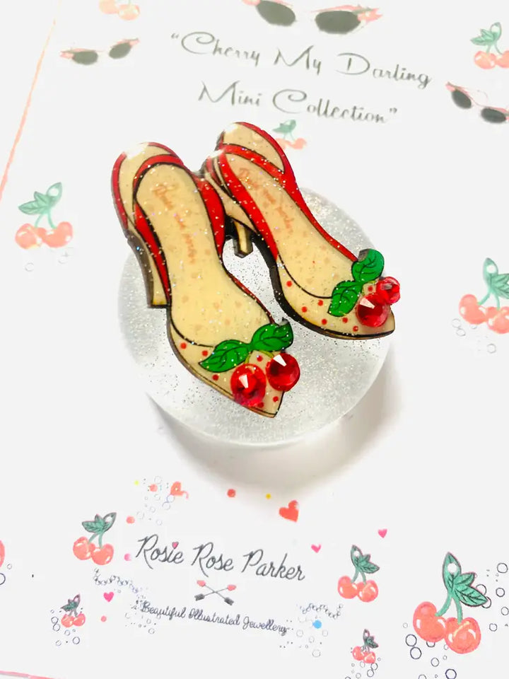 Rosie Rose Parker : Cherry Shoes Mini Brooch