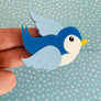 Birdie Bananas : Classic Blue Bluebird Brooch