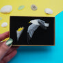 Dolly Dimple Design : Seagull Brooch with Chips Pin Badge