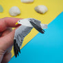 Dolly Dimple Design : Seagull Brooch with Chips Pin Badge