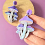 Cherryloco : Cosmic mushroom cluster earrings