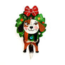 Laliblue : Christmas : Dog in a Christmas wreath brooch