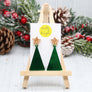 Dolly Dimple Design : Christmas Tree Dangle Earrings, Green and Gold