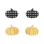Erstwilder : Halloween : Pumpkin Patch Stud Earrings Set - Gold & Black Gingham
