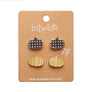 Erstwilder : Halloween : Pumpkin Patch Stud Earrings Set - Gold & Black Gingham