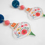 LaliBlue : Christmas : Floral Christmas Ornament Earrings