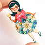 LaliBlue : Christmas : Floral Christmas Tree Lady Ornament brooch