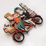 LaliBlue : Christmas : Friends on a bicycle brooch
