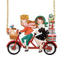 LaliBlue : Christmas : Friends on a bicycle necklace