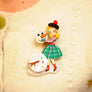 Laliblue : Christmas : Girl with a snowman brooch