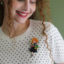 Laliblue : Plant Lover : Girl with daisies Brooch