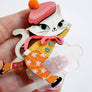 LaliBlue : Christmas : Kitten skating on ice Brooch