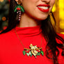Laliblue : Christmas : Kitty collar on a holly branch necklace