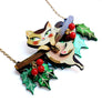 Laliblue : Christmas : Kitty collar on a holly branch necklace