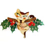 Laliblue : Christmas : Kitty on a holly branch brooch