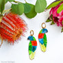 Lunar Deesigns : Luke the Lorikeet - Marble Acrylic - Hoops