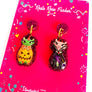 Rosie Rose Parker : Halloween : Miss Matched Earrings - Vampier kitty and Pumpkin kitty