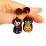 Rosie Rose Parker : Halloween : Miss Matched Earrings - Vampier kitty and Pumpkin kitty