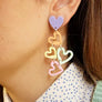 LaliBlue : Valentines : Multicolor Hearts Earrings