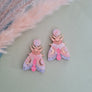 Cherryloco : Mystic Moon Moth Earrings - Coral Sunset