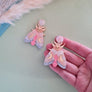Cherryloco : Mystic Moon Moth Earrings - Coral Sunset