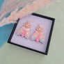 Cherryloco : Mystic Moon Moth Earrings - Coral Sunset
