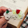 Dolly Dimple Design : Pooh and Piglet in the Snow Brooch