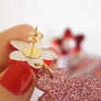 LaliBlue : Christmas : Pink Christmas Ball Earrings