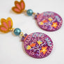 LaliBlue : Christmas : Purple Christmas Ornament Earrings