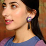 LaliBlue : Halloween Woods : Purple flower earrings with eyes