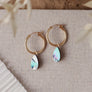 Wolf & Moon : Raindrop Hoops in Sea Blue