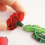 Laliblue : Plant Lover : Red carnation earrings