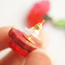 Laliblue : Plant Lover : Red carnation earrings