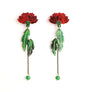 Laliblue : Plant Lover : Red carnation earrings