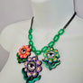 Cherryloco : Retro hippy boho flower charm trio statement necklace