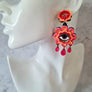 Cherryloco : Retro inspired flower dangle boho earrings